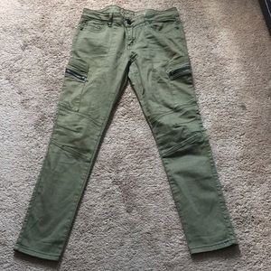 Olive skinny jeans